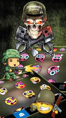 Skull Soldier Keyboard Theme android App screenshot 1